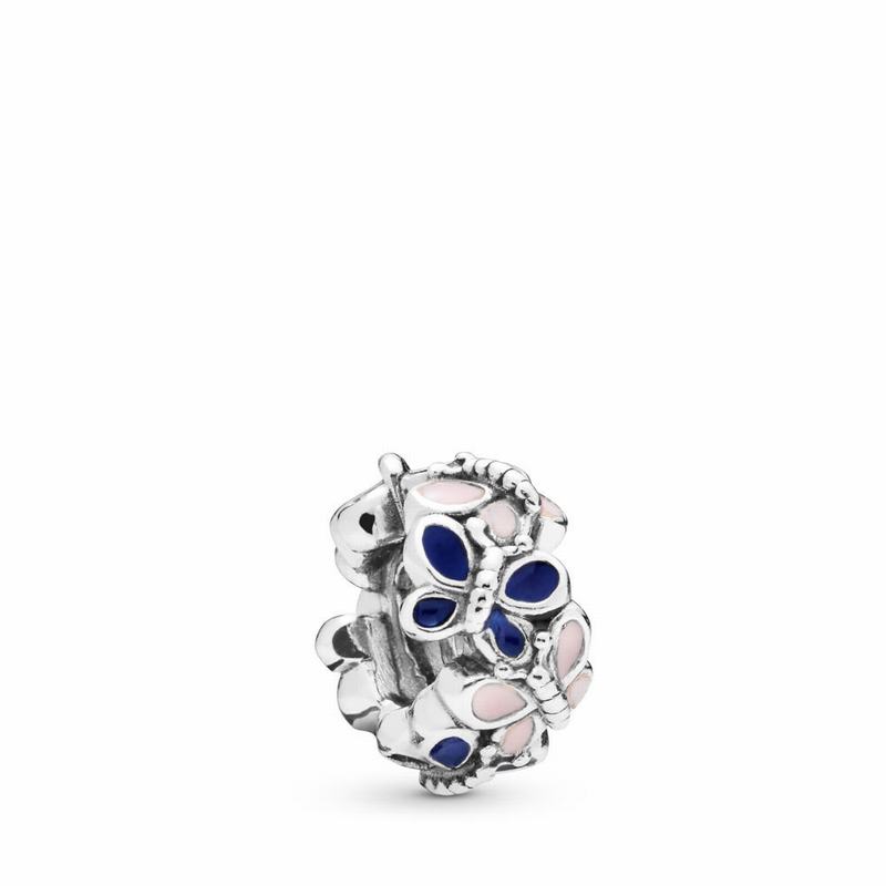 Pandora Butterfly Arrangement Spacer Ireland - Sterling Silver/Enamel/Blue - 857269NQD